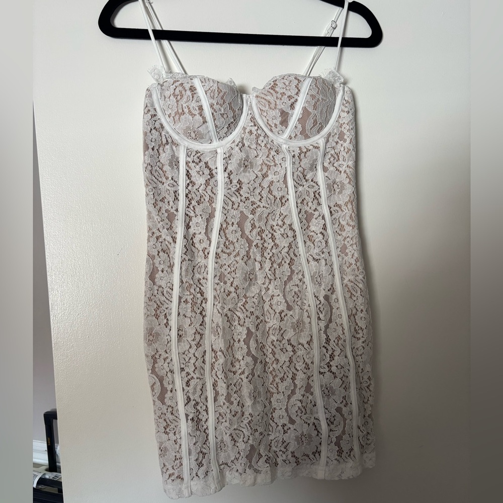 Fashion Nova White Lace Mini Dress